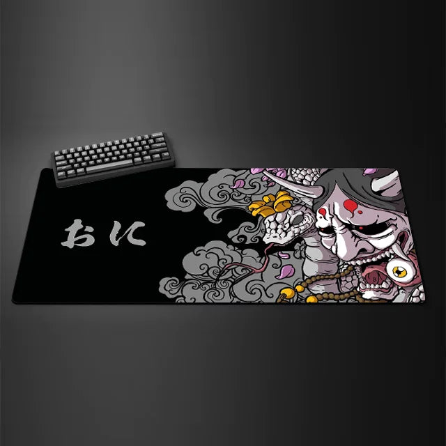 Game mouse pad Japanese samurai devil mousepad black ghost face gamer desk mat mouse pad carpet gaming accessories table pad