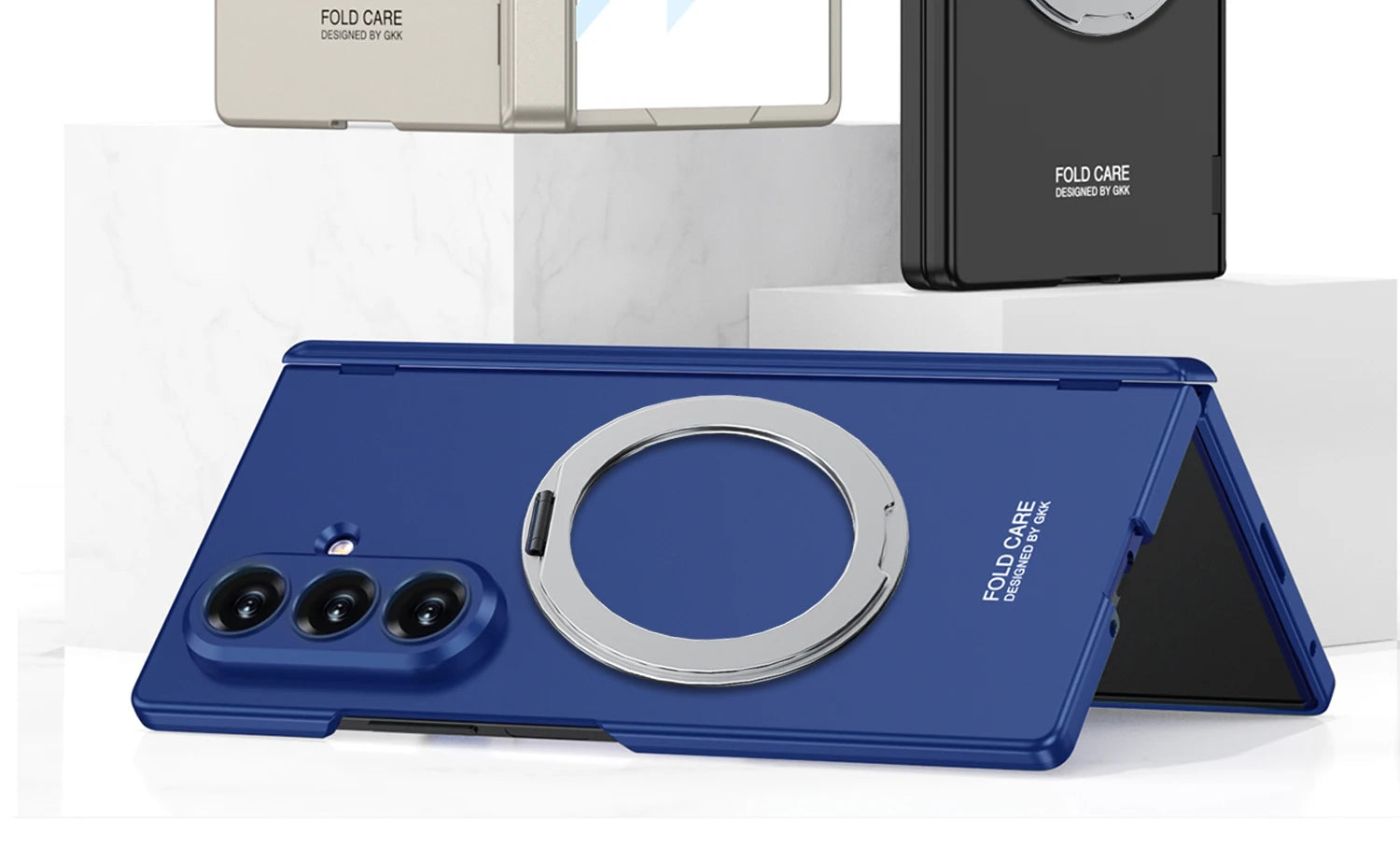 Magsafe Rotating Bracket Case For Samsung Galaxy Z Fold 7 Skin-feel Matte With Glass Film ZFold7 Magnetic Hinge Protective Cover
