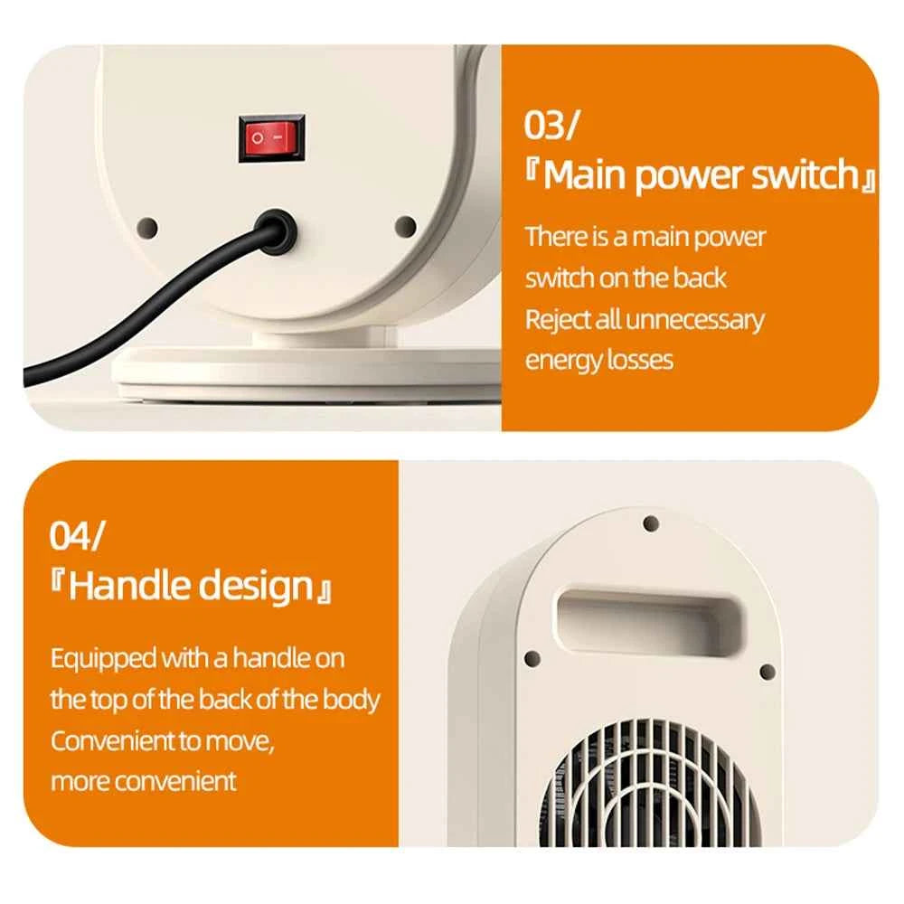 1200W Electric Heater Portable Fan Heaters 220V Room Heater Home Office Desktop Heaters Warmer Machine For Winter Warmer