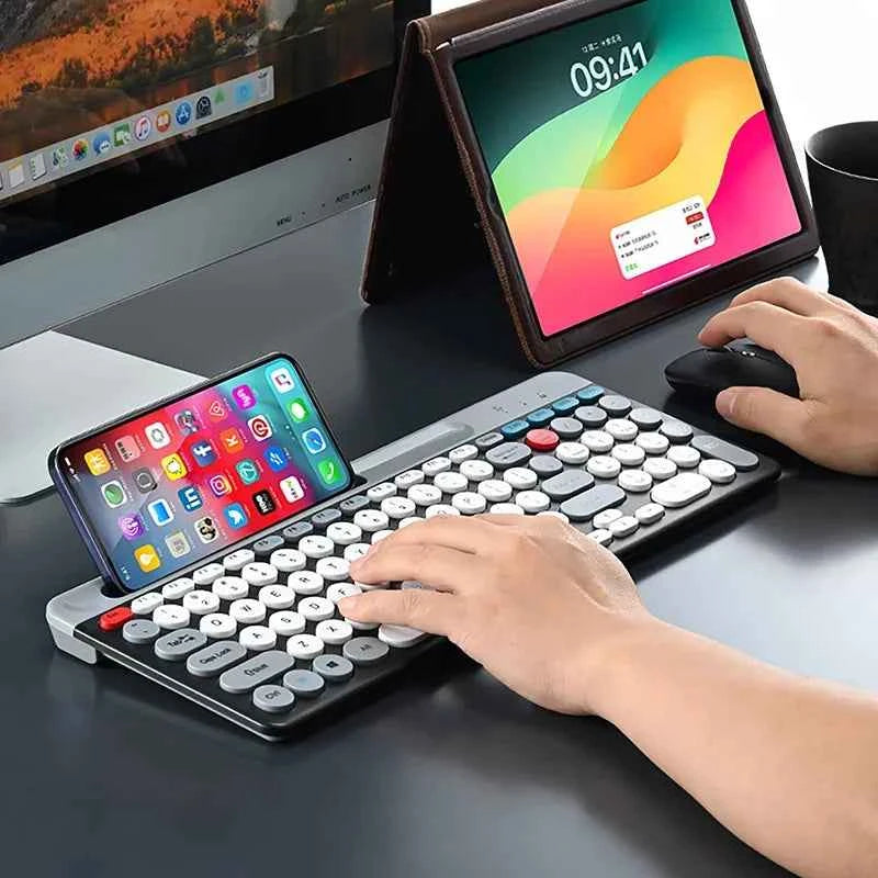 2.4G Wireless Keyboard Mouse Combo Portable Bluetooth Colorful Keyboard Rechargeable Silent for Tablet Laptop Desktop Computer