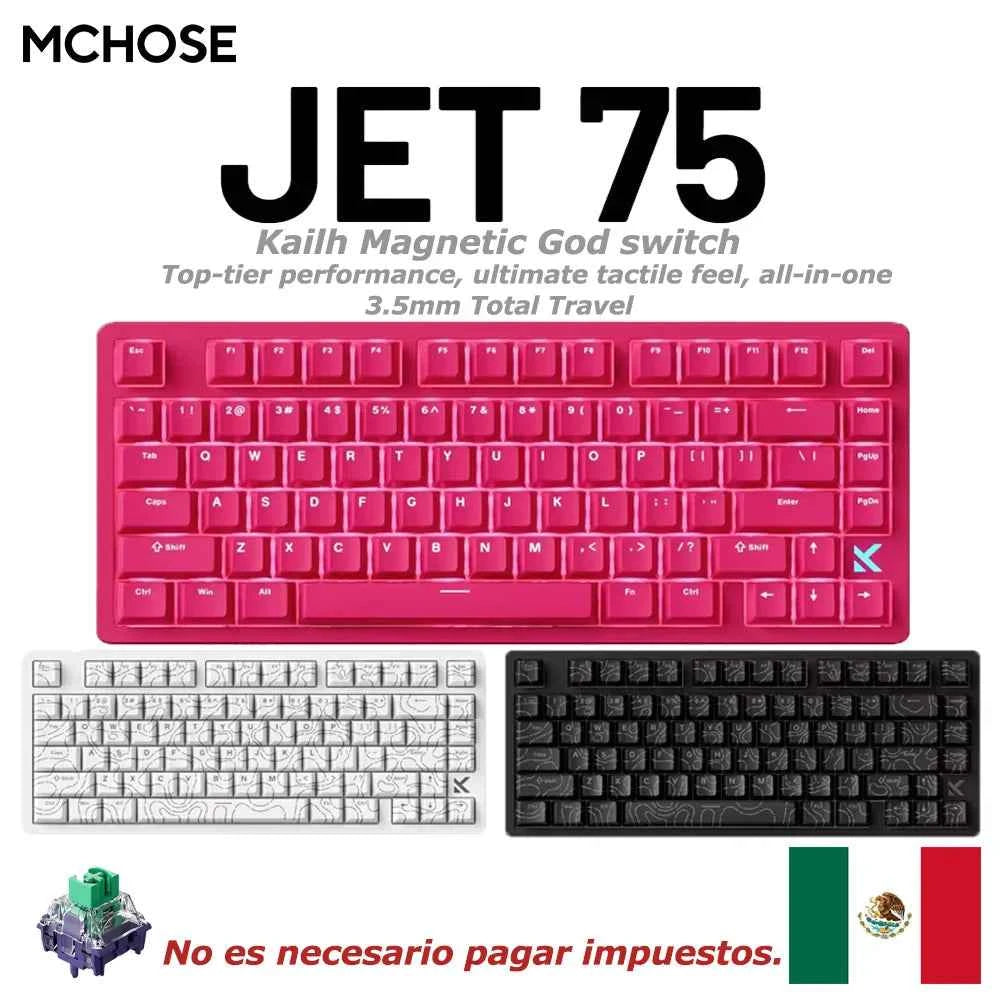 MCHOSE JET75  Magnetic Switch Gaming Keyboard Hall Effect Hot-Swappable Customized RGB Snap Tap 0.1ms Latency 8kHz Polling Rate