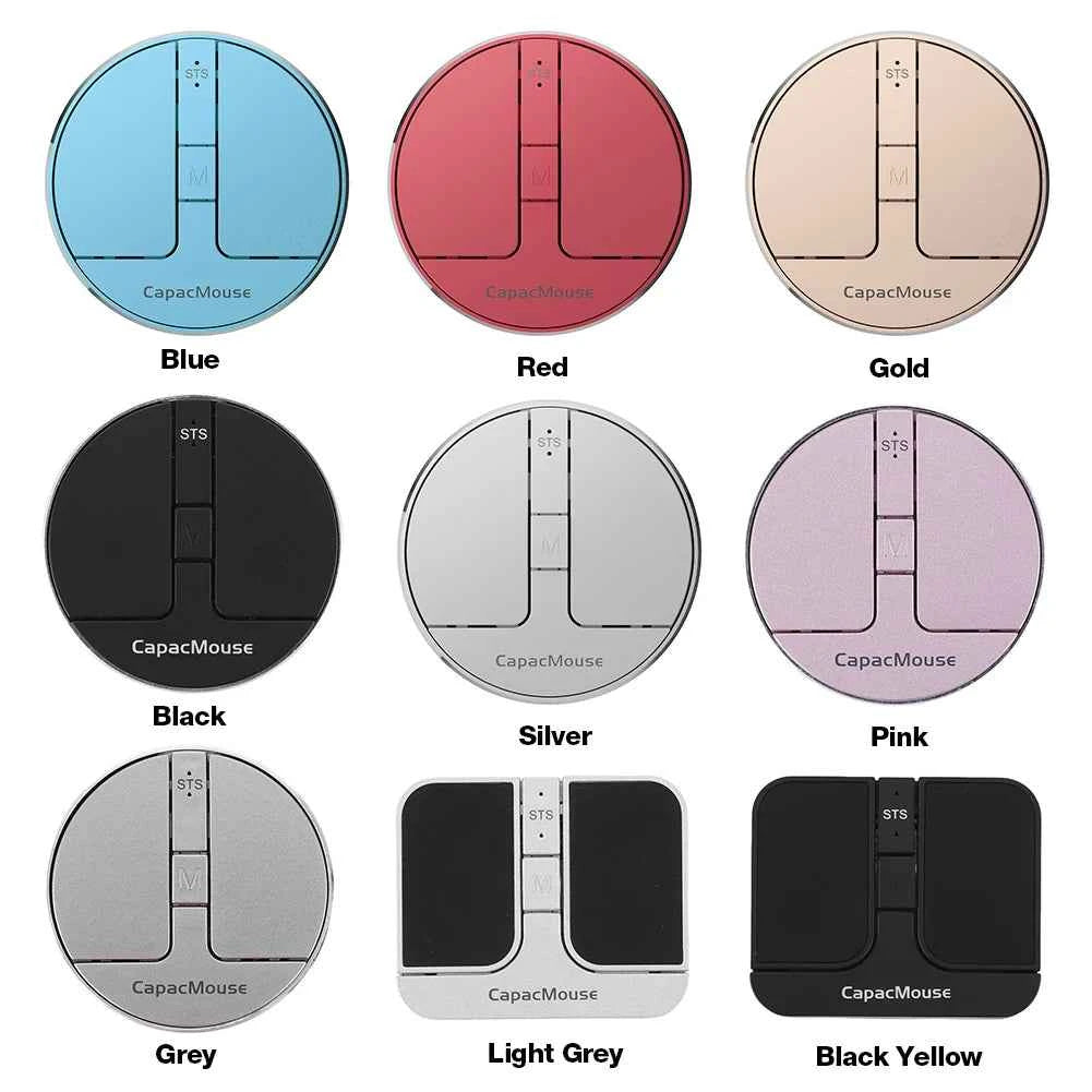 Portable Silent Mouse 3 Mode BT 5.2/2.4G/USB Mini Capacitive Mouse 3 Adjustable DPI Rechargeable with USB Receiver for Laptop PC