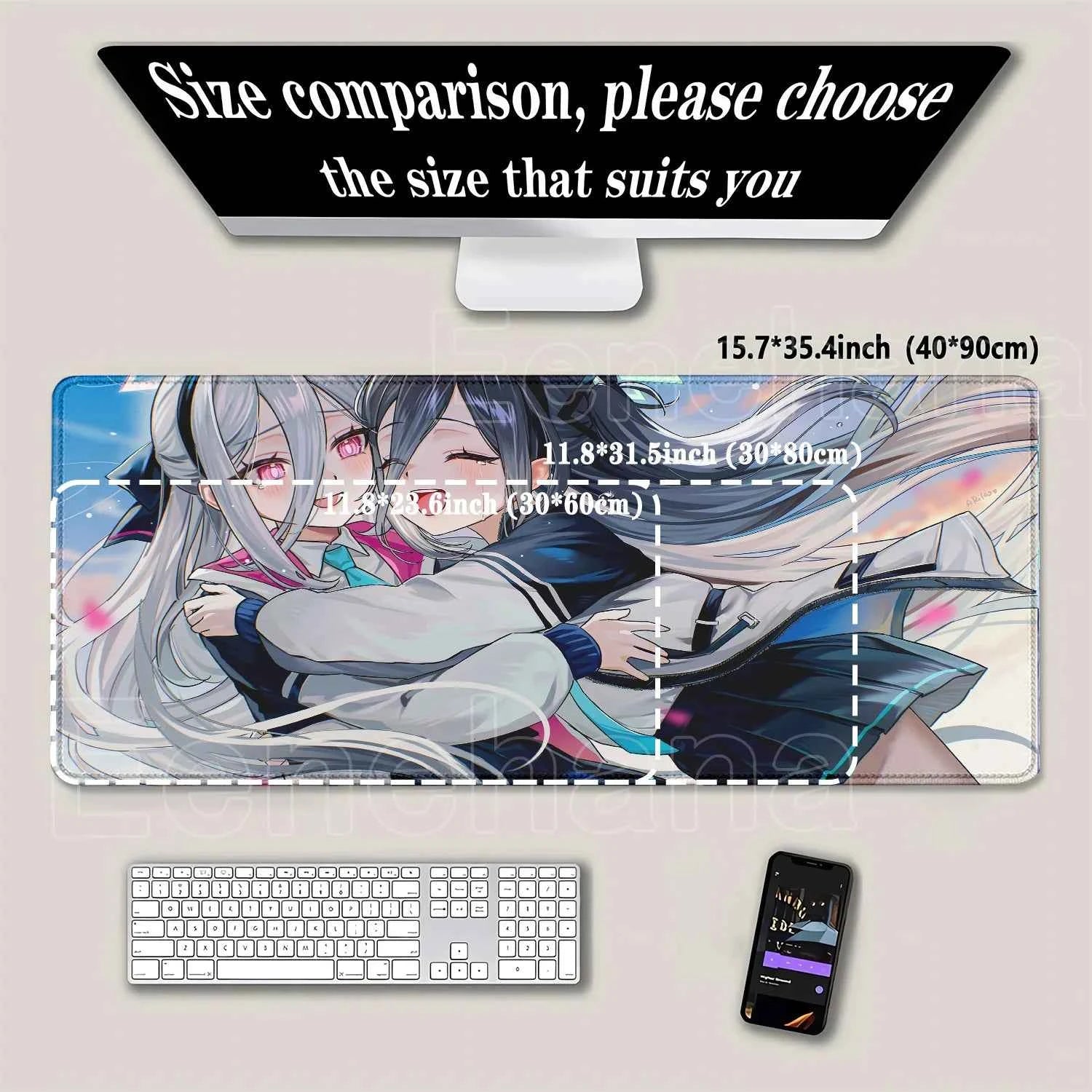 HD printing Tendō Kei Blue Archive Gaming Mousepad 400x900mm Anime girl key Mouse Pad PC Keyboard Office accessories XXL DeskMat