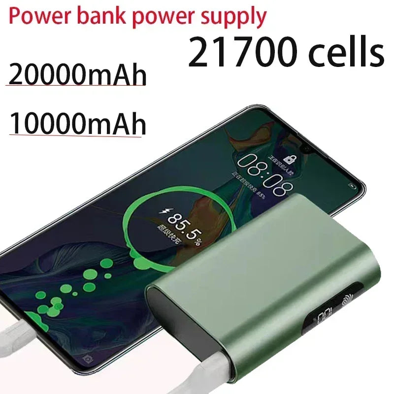 New 21700 Battery Cell 10Ah/20Ah Touch Digital Display Screen Fast Charging PD Bidirectional   Mobile Power Supply