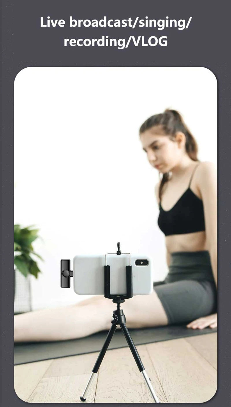 New Portable Wireless Lavalier Microphone Audio Video Recording Mini Microphone for iPhone Laptop Android Live Gaming Mic