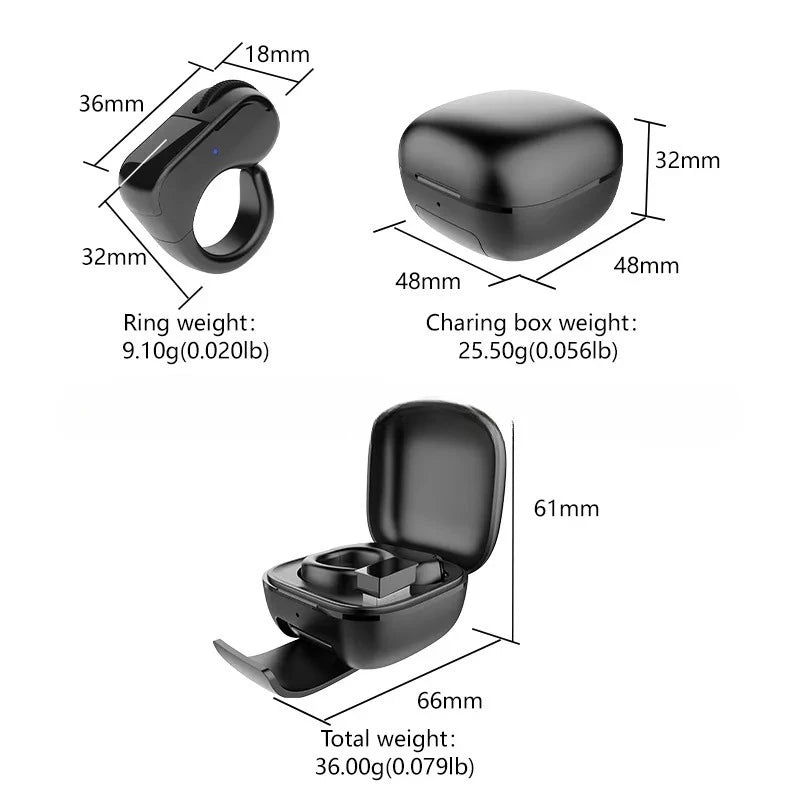 Ring Mouse Rechargeable Mini Light Weight Bluetooth 2.4g Dual-Mode Wide Compatible Remote Control Selfie Scan Short Video Speech