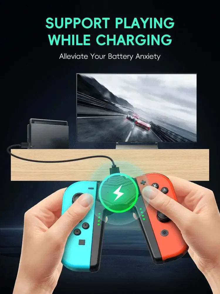 DATA FROG Charging Grip for Switch Controller, Joycon Charging Handle Bracket for Switch/OLED/Lite Game Console Accessories
