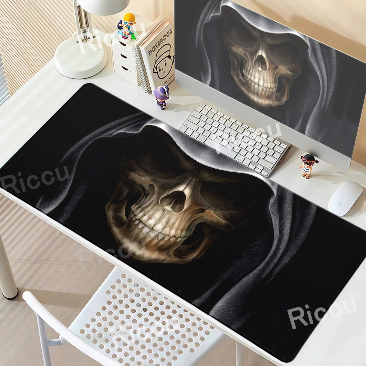 Black White Skull Gaming Mouse Pad Large Mousepad XXL Table Mat Anti-slip Keyboard Accessories Office Laptop Desk Mats Gamer Rug