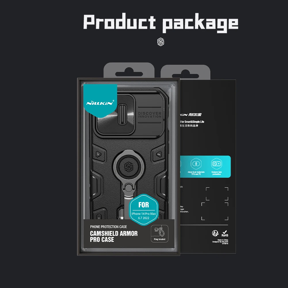 for iPhone 14 Pro Max Case NILLKIN CamShield Armor Pro Case with Camera Cover and Kickstand Shock Resistant For iPhone 14Pro Max