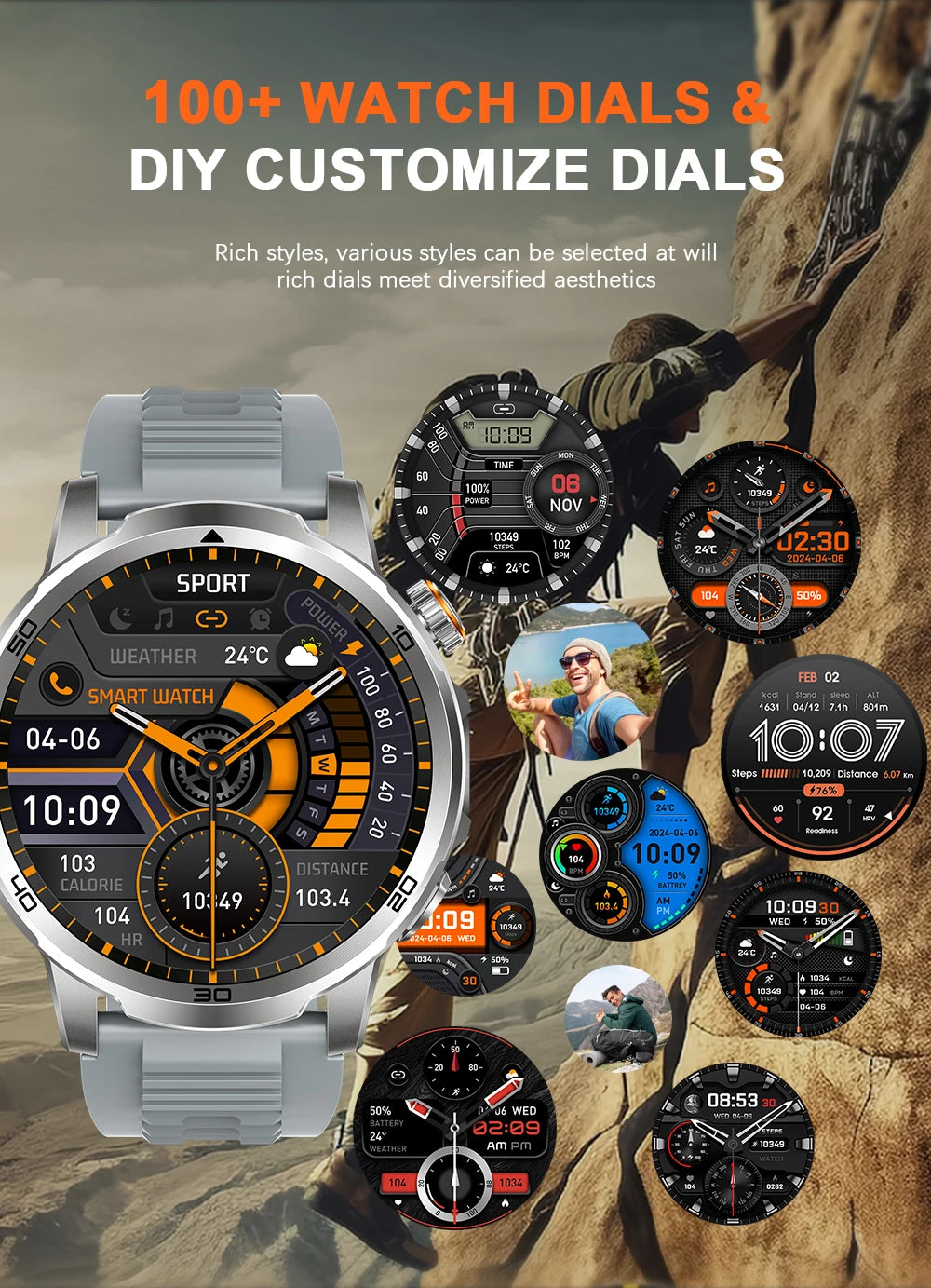 MEVADEN 1.85 inch Steel Smart Watch Men Bluetooth Call Smartwatch Sports Flashlight 1000mAh Health Monitor Watch for Male MD60