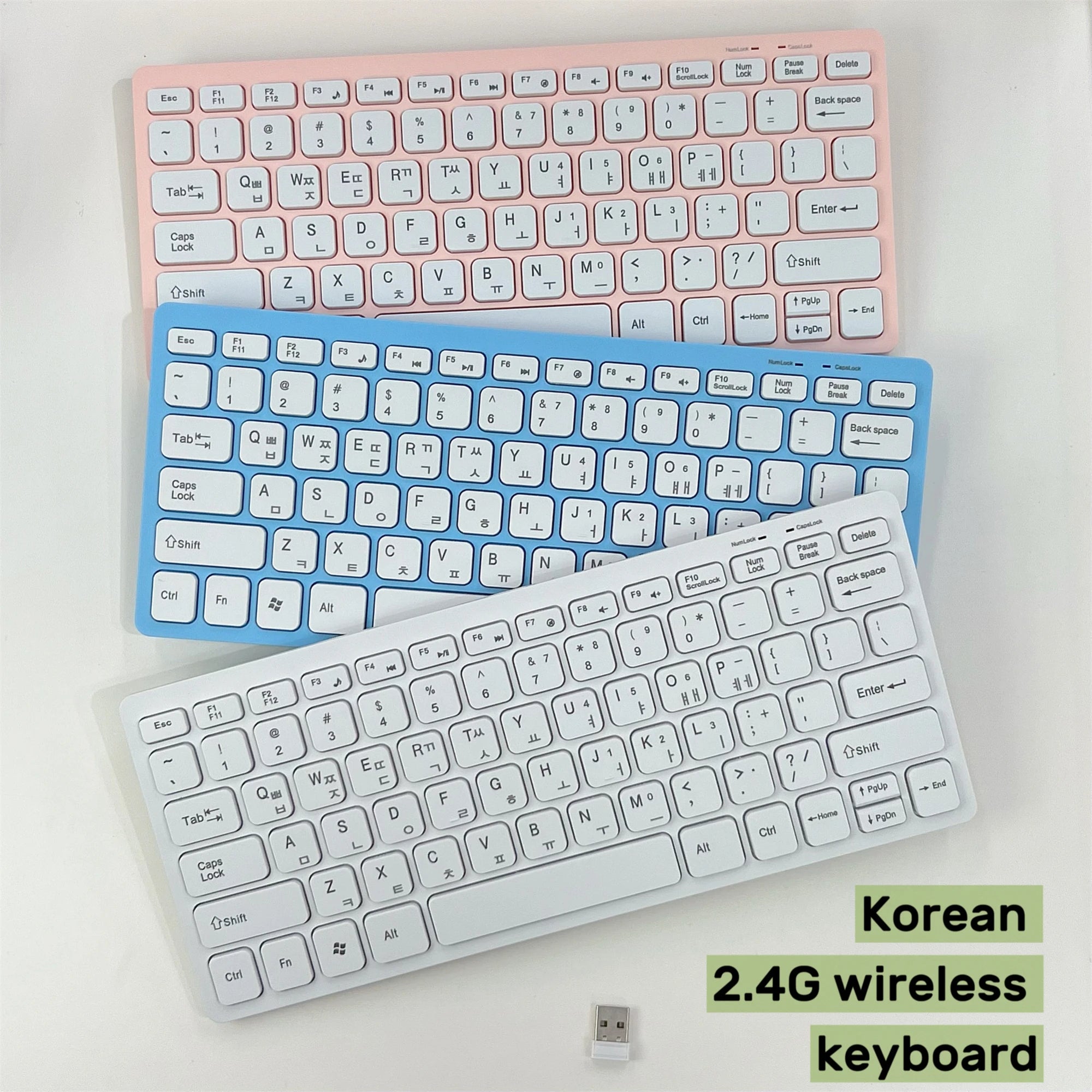Korean 2.4G Wireless Keyboard and Mouse Protable Mini Keyboard Mouse Combo Set For Notebook Laptop Mac Desktop PC Computer