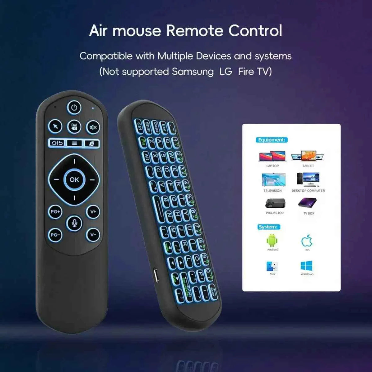 IPazzPort Mini 2.4G/BT Remote Wireless Air Mouse Keyboard