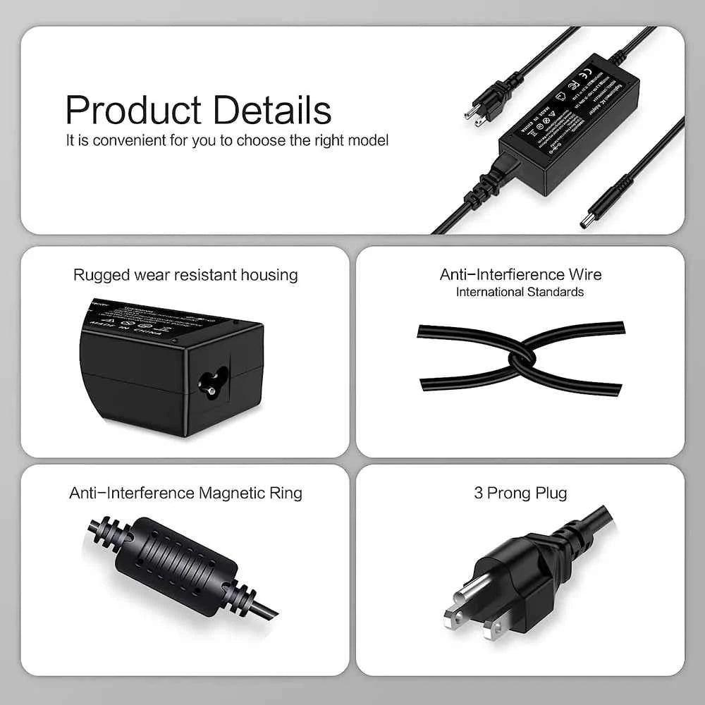 65W 45W Charger for Dell Laptop Inspiron 11/13/14/15/17 3000 5000 7000 Serie (3583 3593 5570) Latitude E5450 XPS 13 Adapter Powe