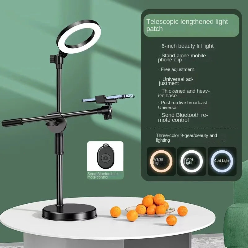 Smartphone Mobile Stand For Cell Phone Holder With LED Ring Light Grip And Beauty Enhancements For Professional Live Streaming