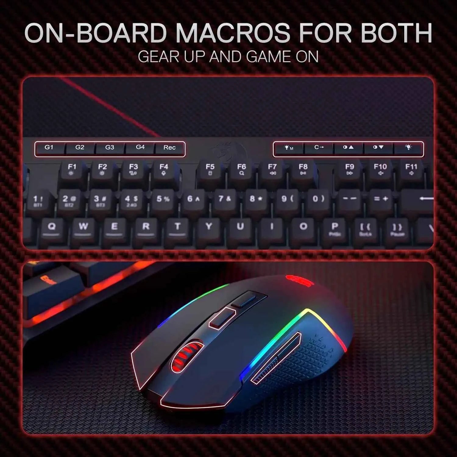 Redragon S142 Wireless Gaming Keyboard & Mouse Combo, 98 Keys K515 PRO Wireless  Keyboard and4800 DPI  2.4Ghz Gaming Mouse