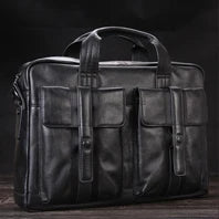 High Quality Genuine Leather Men Briefcase Business bag Crazy Horse Leather Large 17