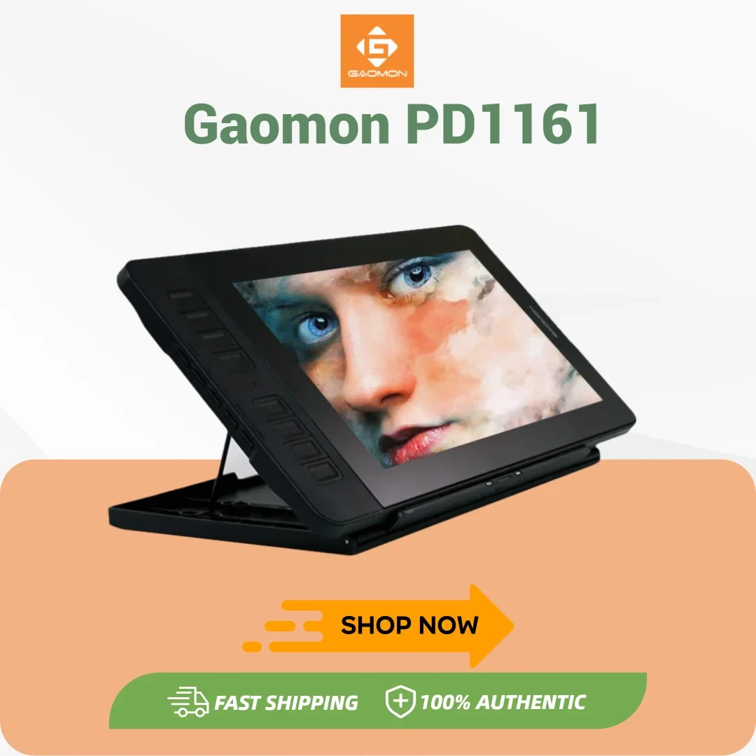 GAOMON PD1161 IPS HD Graphics Drawing Display Digital Tablet Monitor With 8 Shortcut Keys & 8192 Levels Battery-Free Pen