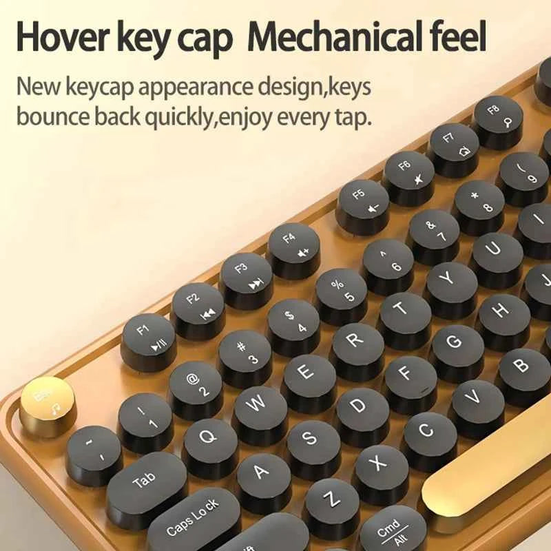 AULA AC306 Wireless Keyboard and Mouse  Combo Retro Round Key Cap Full-size 104-key Laptop for Office Entertainment