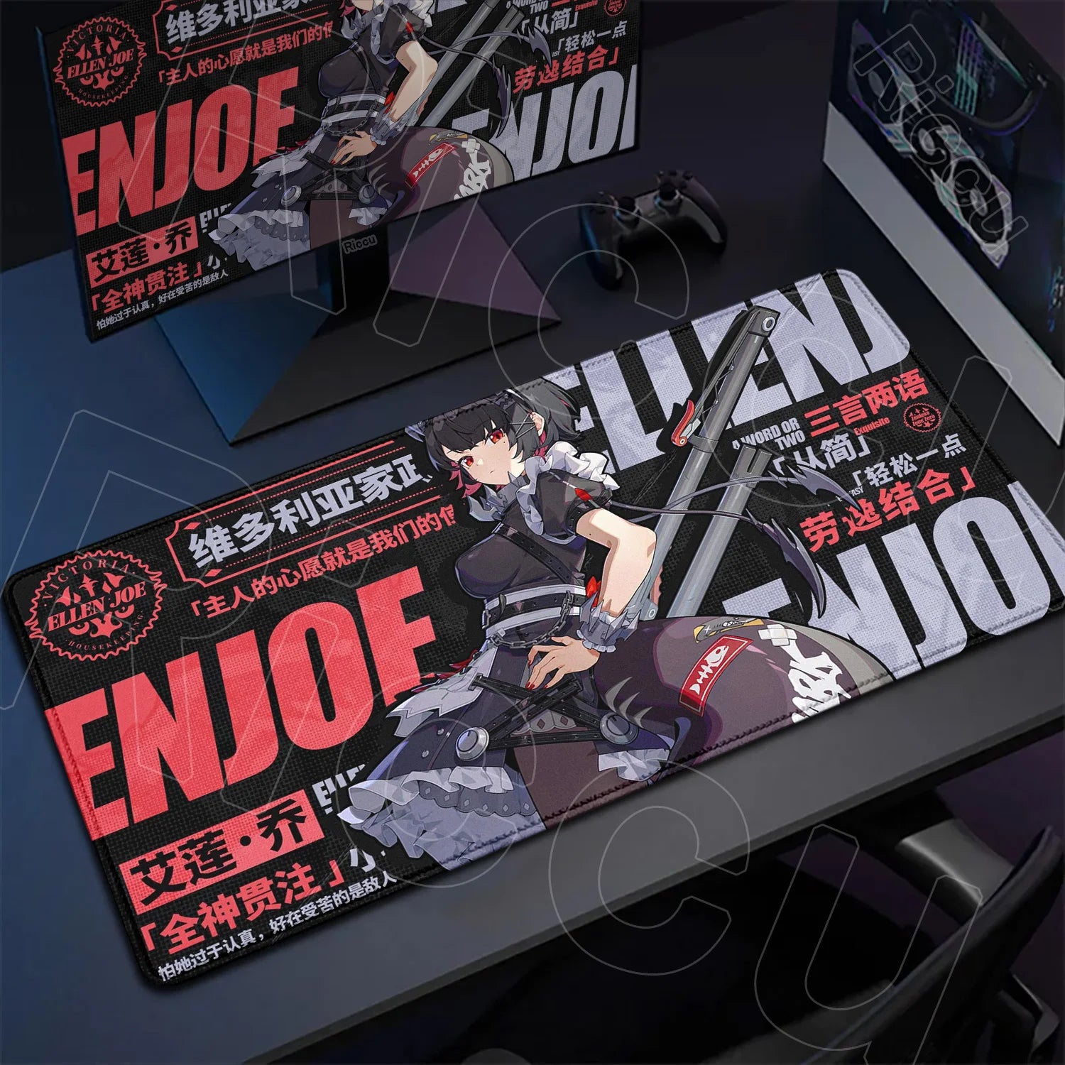 Hot Game Zenless Zone Zero New Mousepad 900x400mm Laptop Non-slip Keyboard Desk Pad XXL Anime Girl Hoshimi Miyabi Rubber Playmat