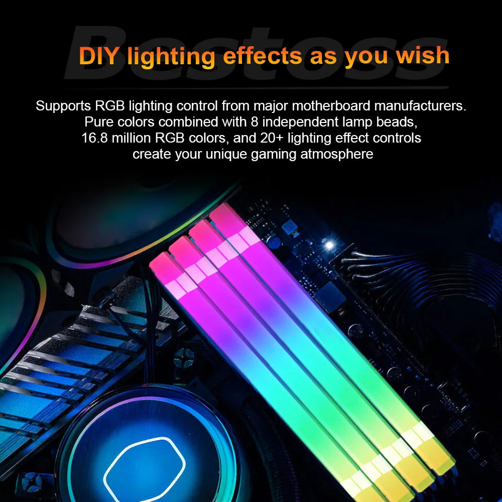 Bestoss Memory Ram ddr4 8GB16GB 32GB XMP 2.0 3200mhz 288pin 1.2V U-DIMM RGB Memory for Computer - WinSupport Tech