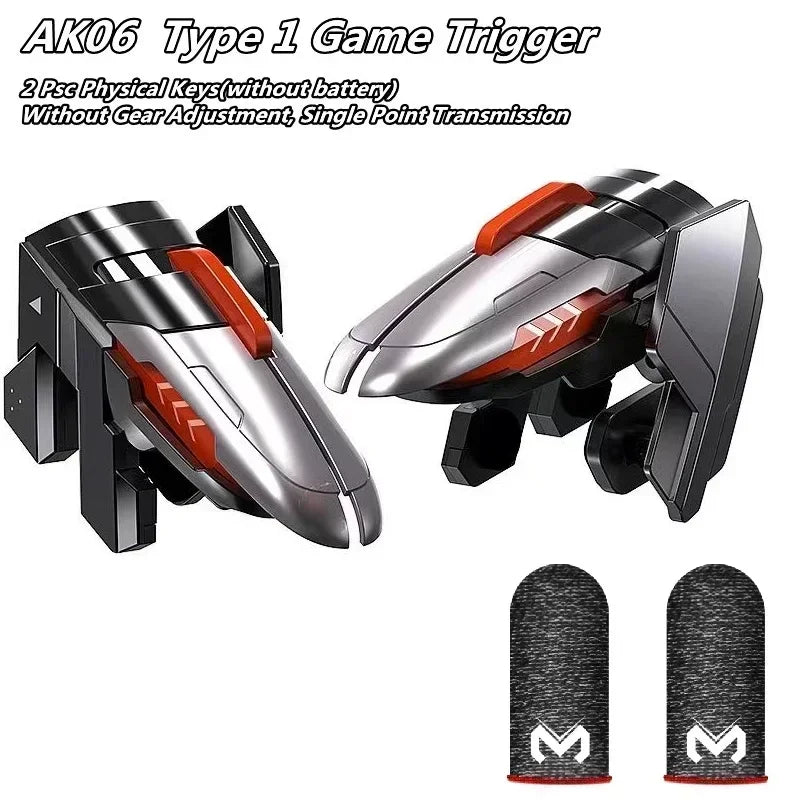 MEMO 6 Finger Mobile Phone ABS Game Trigger AK06 for PUBG Aim Shooting L1 R1 Alloy Key Button for IOS Android Gamepad Controller