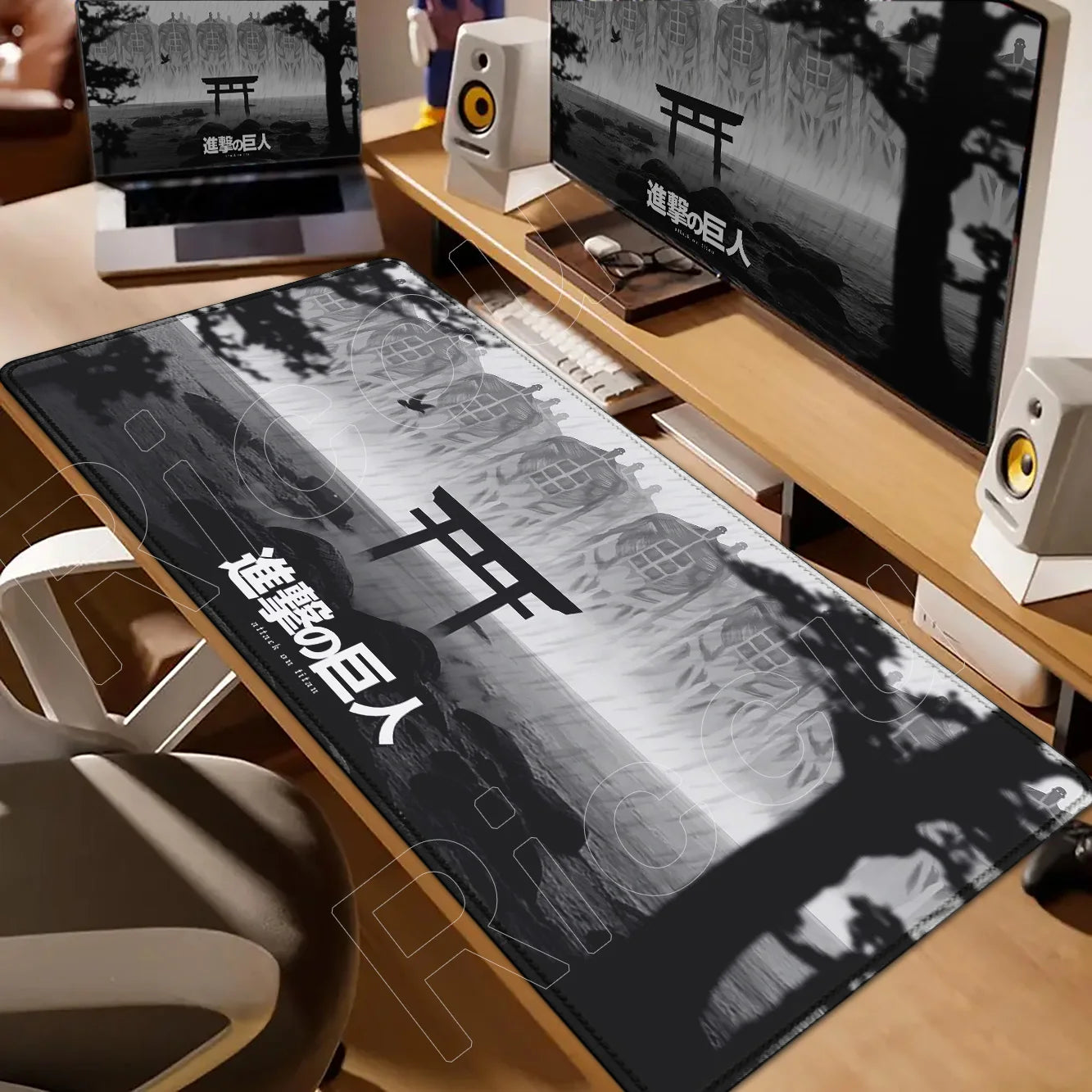 New HD Printing Attack on Titan Anime Desk Mat Large Lock Edge Mouse Pad Computer Mousepad Gaming Laptop Keyboard Mouse Mats Rug