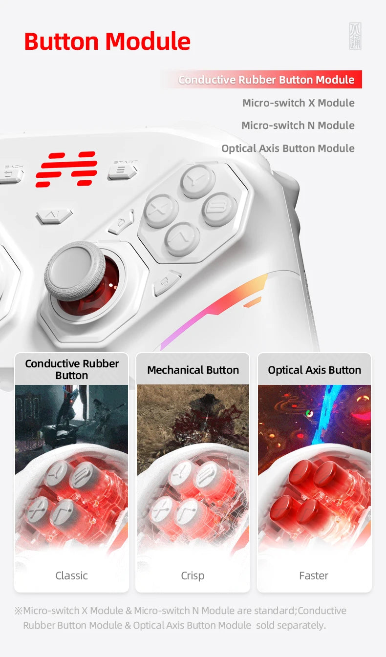 BEITONG PanGu Gamepad Customizable Modular Controller Wireless Bluetooth Gaming Controller for PC/NS2/Mobile/Steam