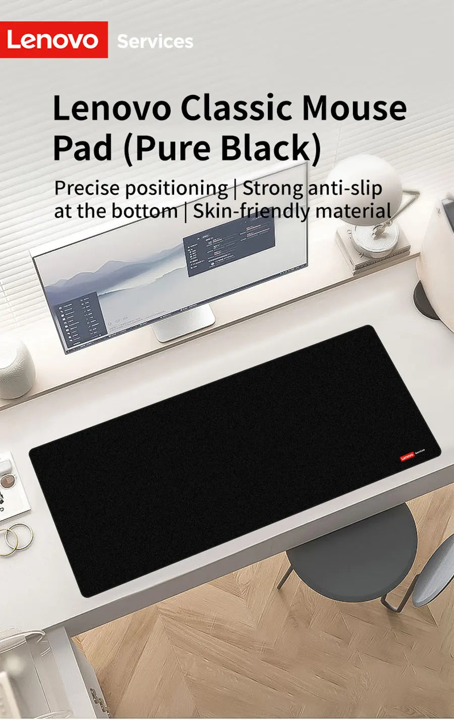Lenovo E-Sports Gaming Extra-Thick Gaming Mouse Pad Portable Office Keyboard Desk Protector Computer Stain-Resistant Desk Pad