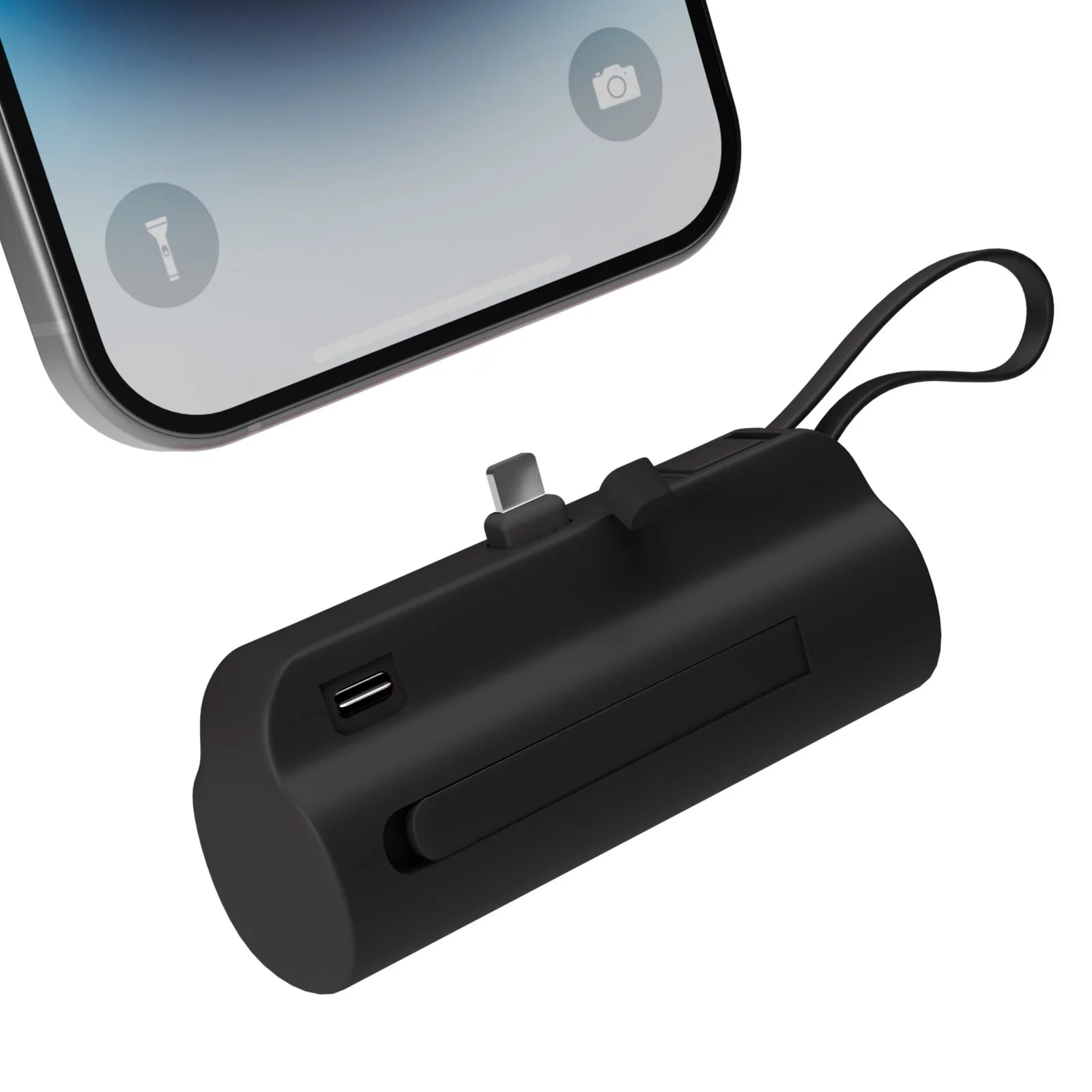 Mini Power Bank 4500Mah Portable Fast Charging 2 in 1 Lightning Port Type-C Cable External Battery for iPhone 16 15 14 Samsung