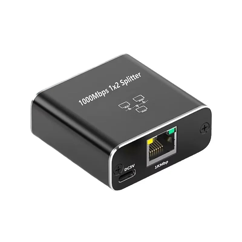 1000M Rj45 Splitter Gigabit Ethernet Adapter Internet Network Cable Extender Networking Adapter for PC TV Box Router Sharer