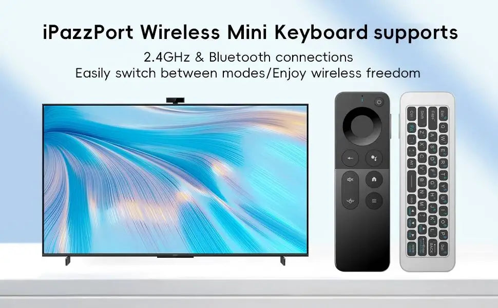IPazzPort Mini 2.4G/BT Remote Wireless Air Mouse Keyboard