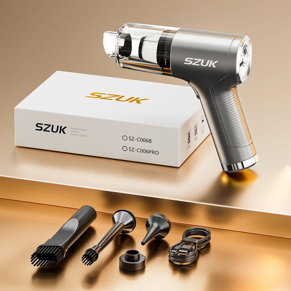 SZUK 17000PA Powerful Vacuum Cleaner Mini Cordless Portable Car Vacuum Cleaner for Home Appliance Handheld Blower Car Cleaner