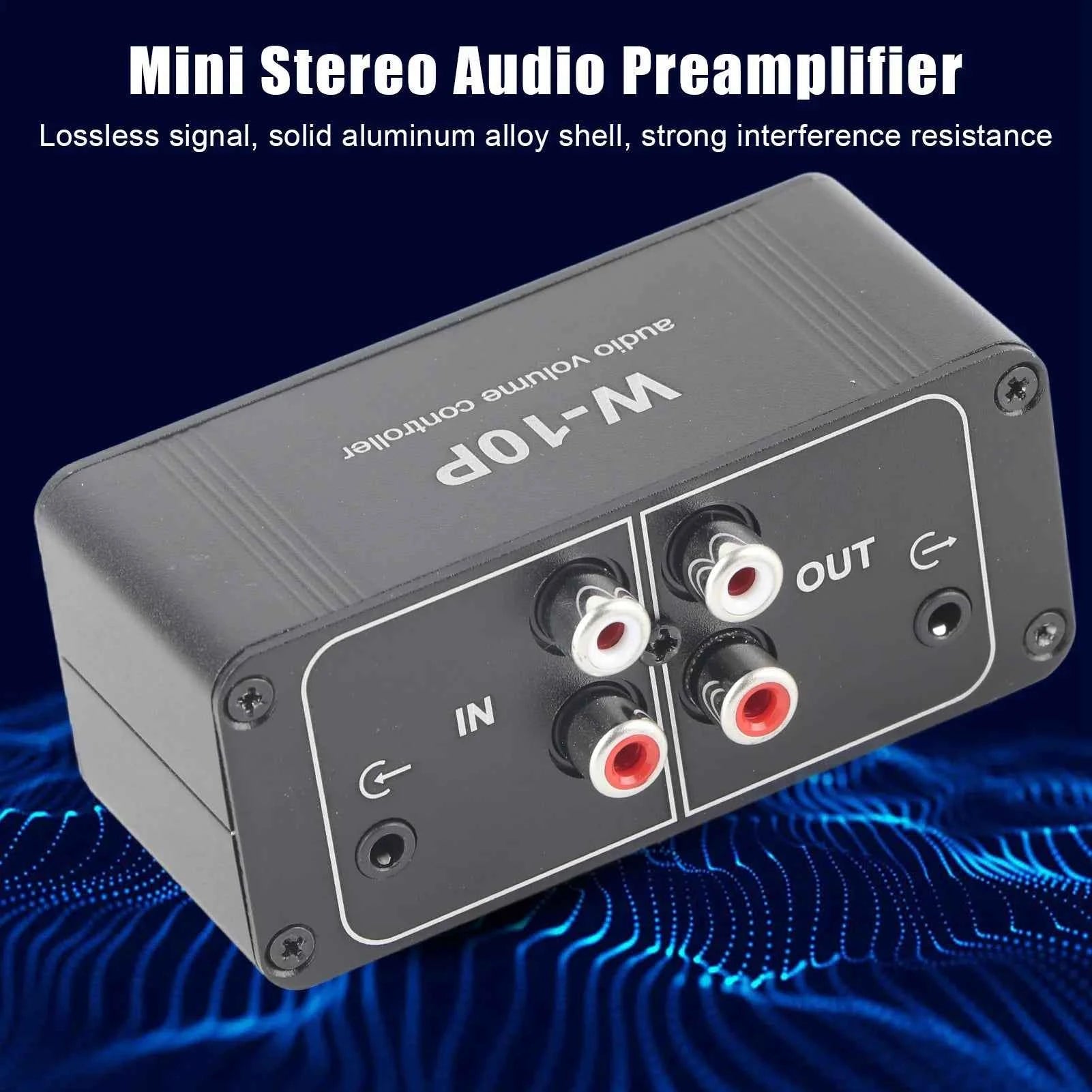 Mini Stereo Audio Preamplifier Headphone Amplifier Volume Controller with RCA Jack 3.5mm Output
