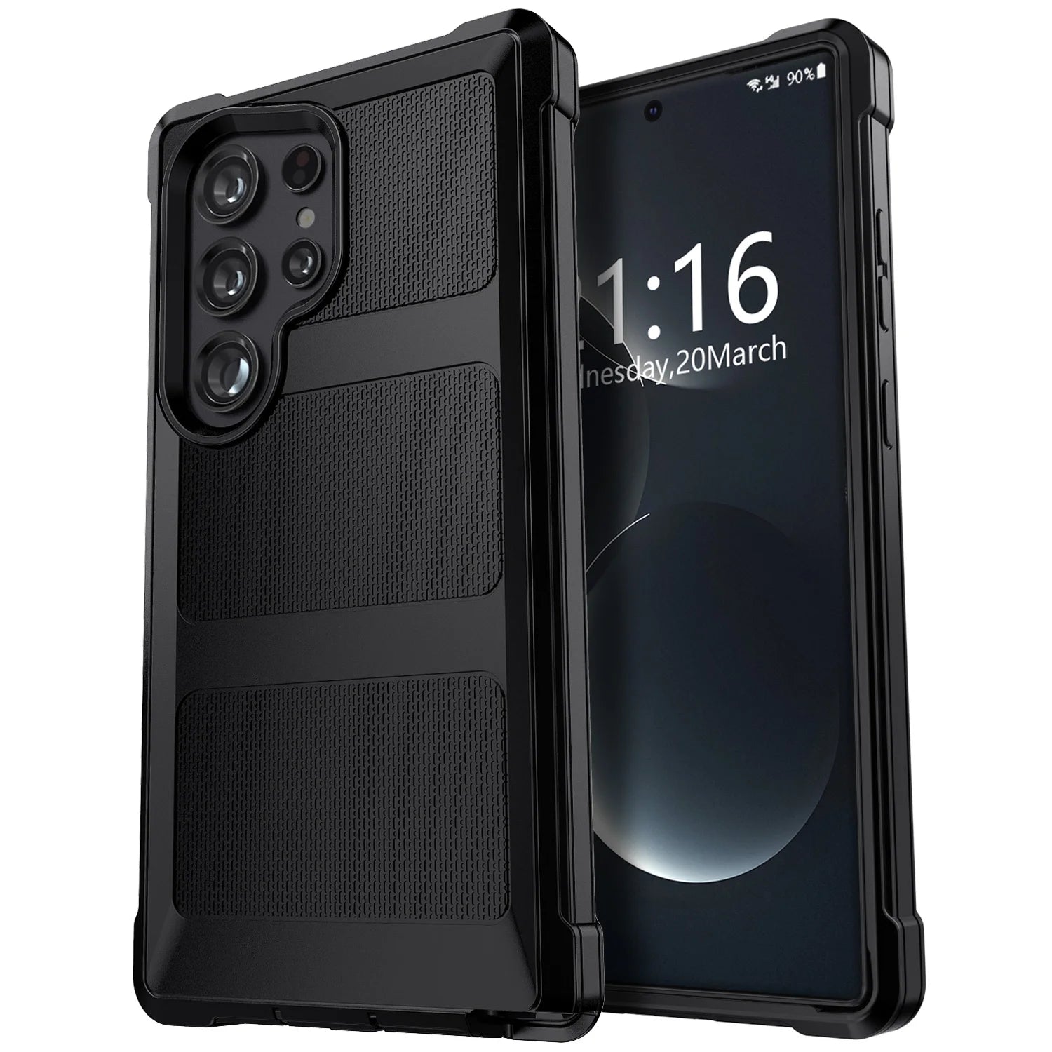 For Samsung Galaxy S23 Plus S23+ S23 Ultra S23 FE 5G Case Shockproof Rugged Heavy Protective Dual Layers Cover Black