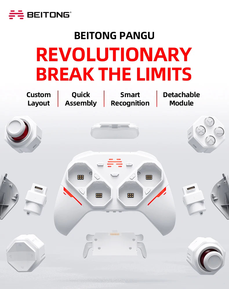 BEITONG PanGu Gamepad Customizable Modular Controller Wireless Bluetooth Gaming Controller for PC/NS2/Mobile/Steam