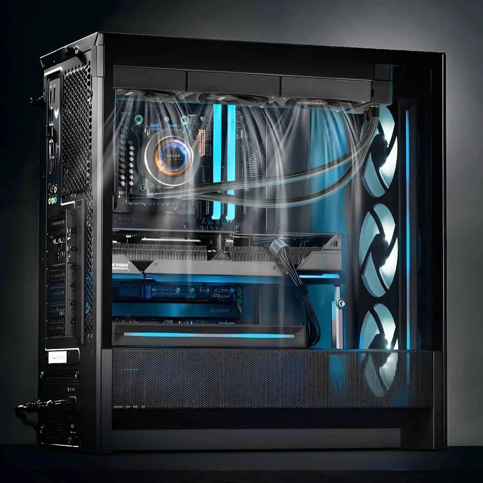 AIO CPU Liquid Cooler with 3x 120mm PWM Fans, Compatible with Intel/AMD Sockets, High-Performance Water Cooling System