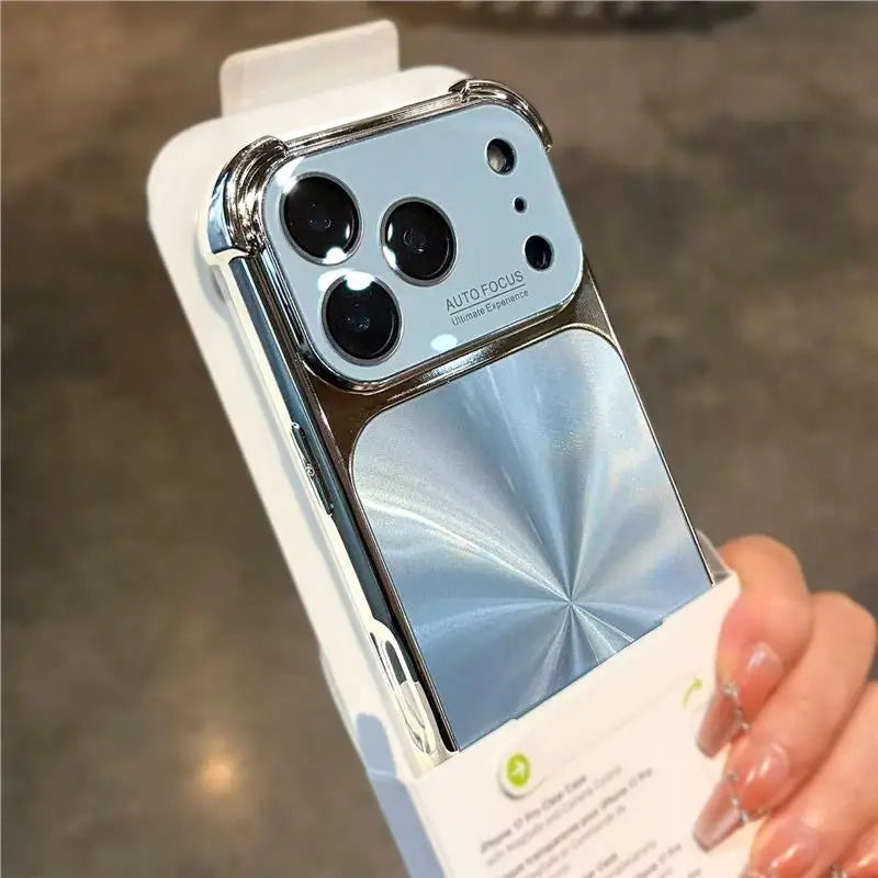 Luxury Plating CD Texture Laser Aesthetic Case For iPhone 17 Air 16 15 14 13 Pro Max Plus Dazzle Aurora Armor Shockproof Cover