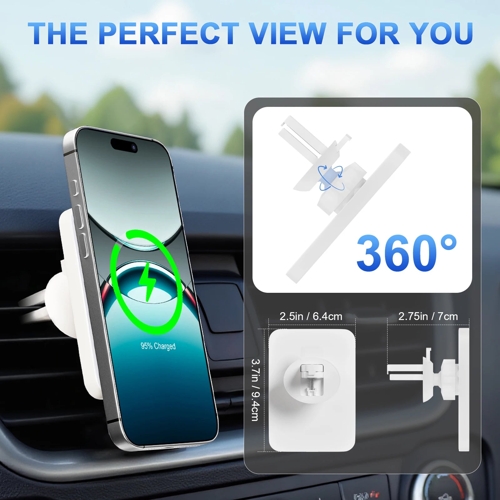 Magnet Wireless Car Charger 15W Phone Holder Car Air Vent Fast Charging Pad For Magsafe iPhone 17 16 15 14 13