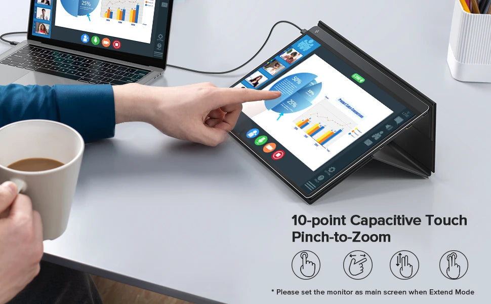 UPERFECT Battery Portable Monitor 120Hz Touchscreen Upgraded 15.6