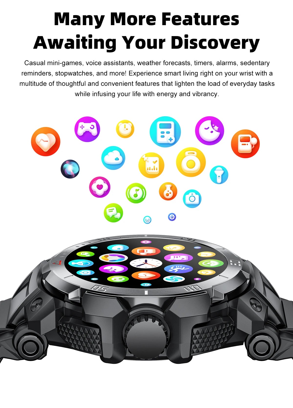 New 3 in 1 Smart Watch for Men With TWS Headset Rugged Military Bluetooth Call Fitness Tracker IP67 Waterproof for Android iOS