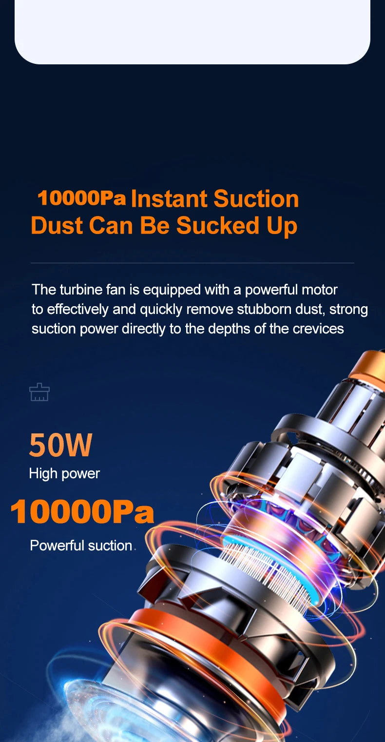 New Design Car Vacuum Cleaner 10000PA Strong Suction Wireless Portable Vacuum Cleaner For Car Home Desktop Keyboard Cleaning