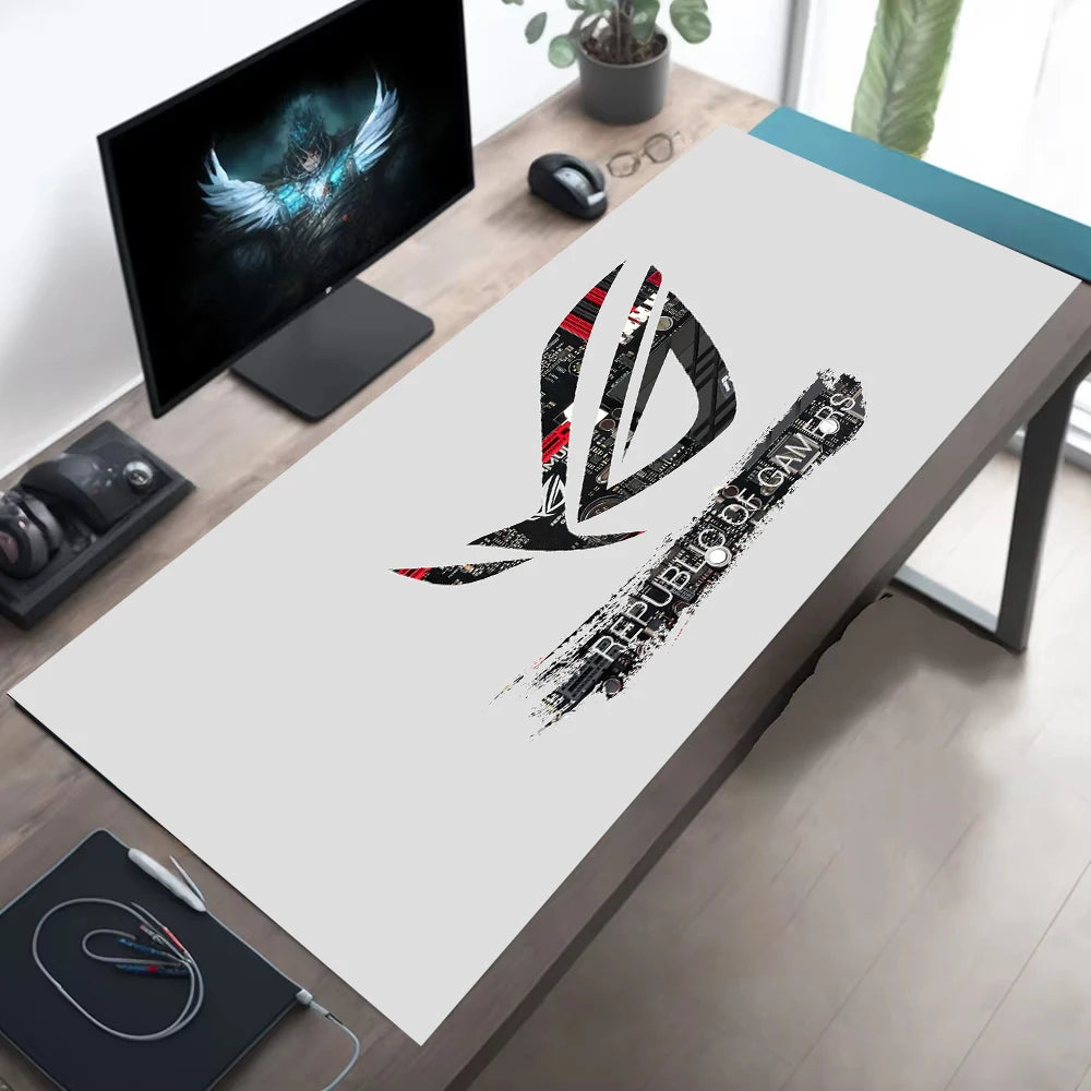 1pc Large Gaming Mouse Pad ROG Circuit Board Design Anti-Slip Rubber Base Extended Desk Mat for Office Gaming Setup PC Accessory