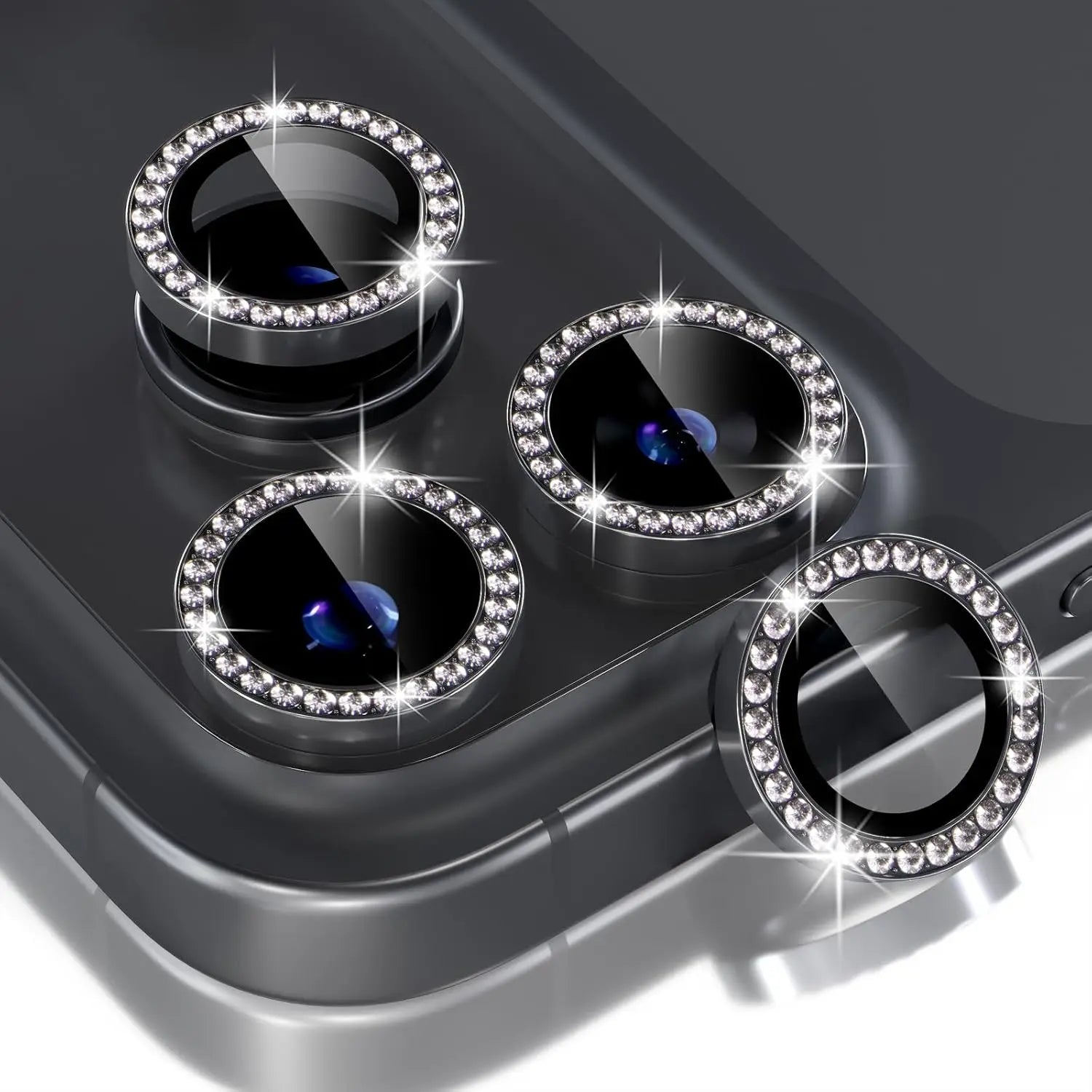 Bling Glitter Diamond Metal Frame Camera Protector For IPhone 17 Pro Max Air 17Pro Alloy Lens Tempered Glass Film Ring Cover Cap