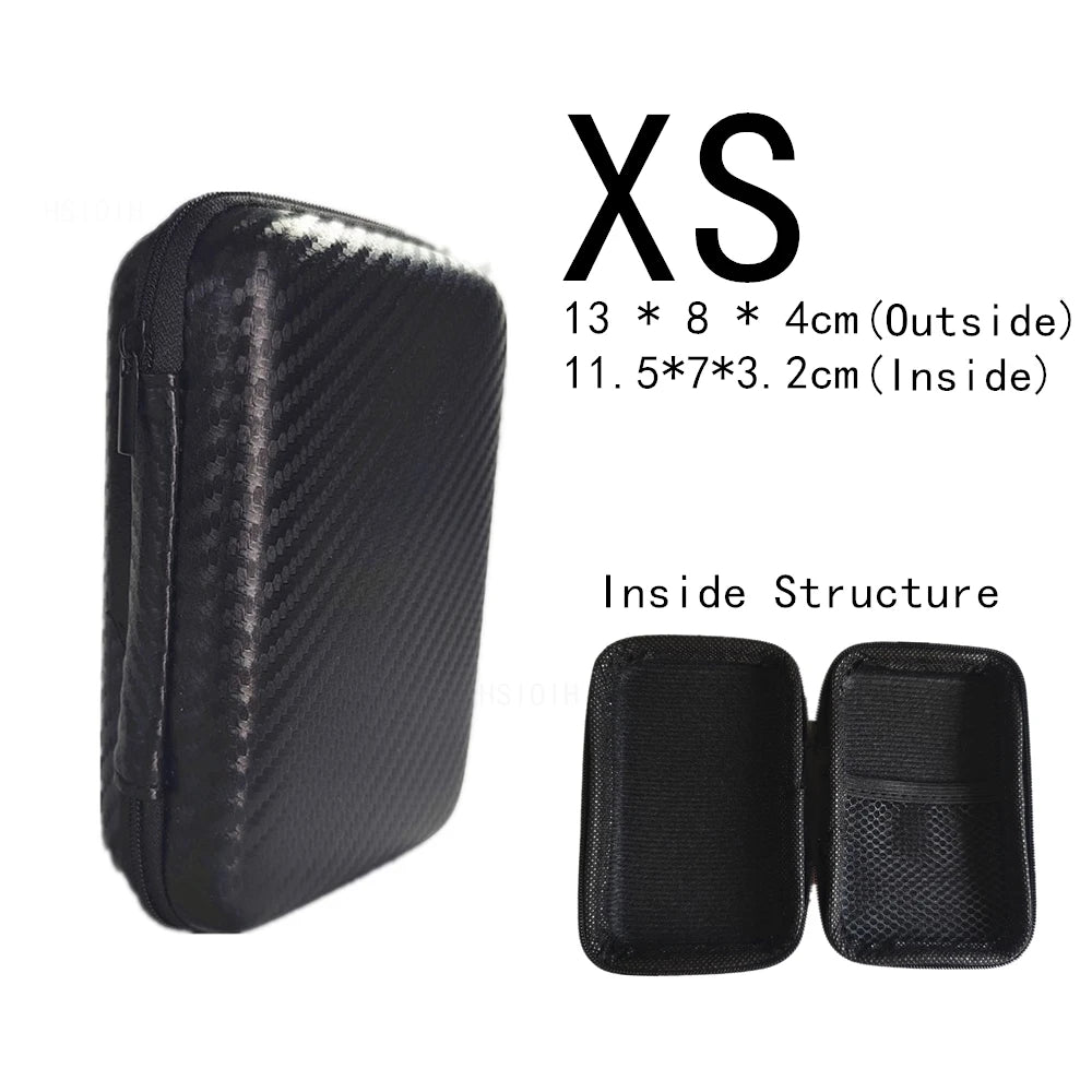Digital Multimeter Bag Tool Bag Black For Headphone Bag Shockproof Bag EVA Box Case Earphone Carbon Fiber Texture Storage Bags