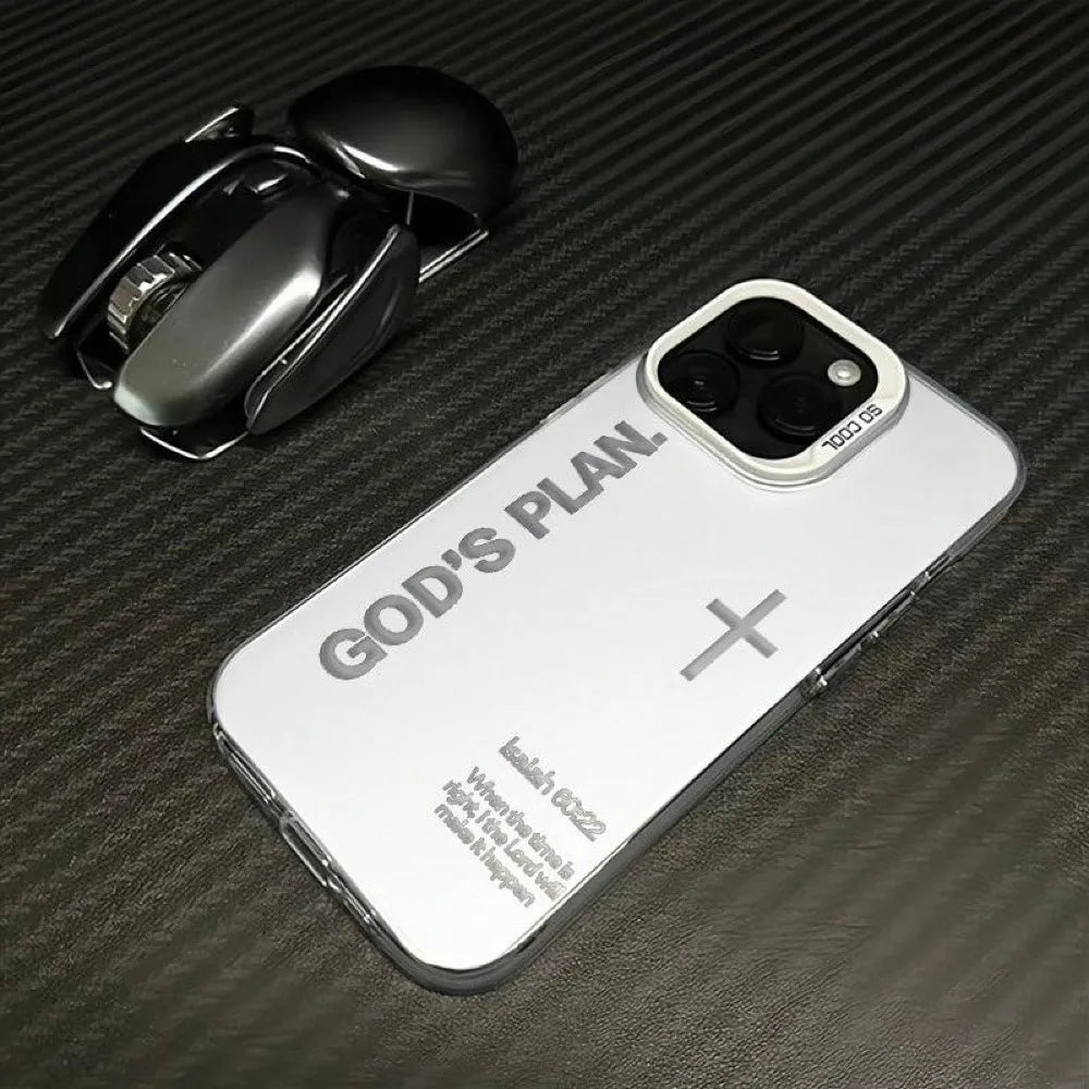 God's Plan Phone Case Cross Pattern Religious Art Fashion  Laser Craft Anti-Drop Case For IPhone 17 16 15 14 13 12 11 Galaxy