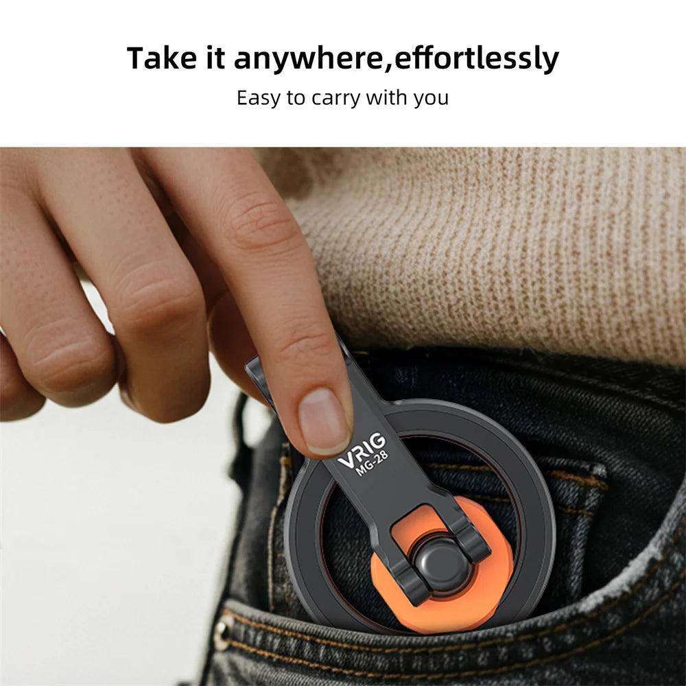VRIG Magnetic Cold Shoe Mount Phone Holder W 1/4 Phone Tripod Mount for MagSafe iPhone 16 15 14 Samsung Camera Mic Light Monitor