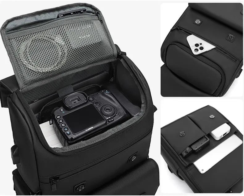 Camera bag - Large capacity double-shoulder photography bag - Camera backpack - Travel and outdoor photography bag