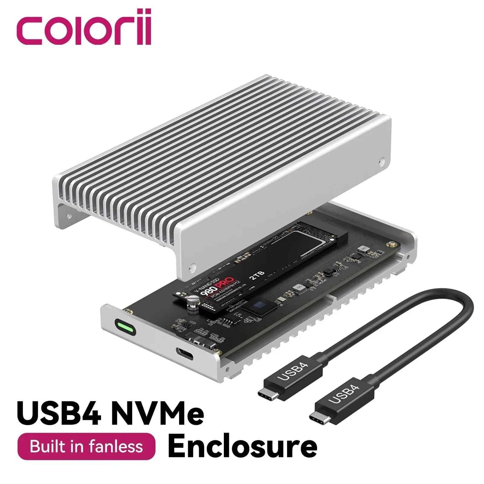 40Gbps M.2 NVMe USB 4.0 SSD Enclosure Thunderbolt USB-C SSD Case Compatible with USB 3.2/3.1/3.0 For Macbook iPad iPhone Case