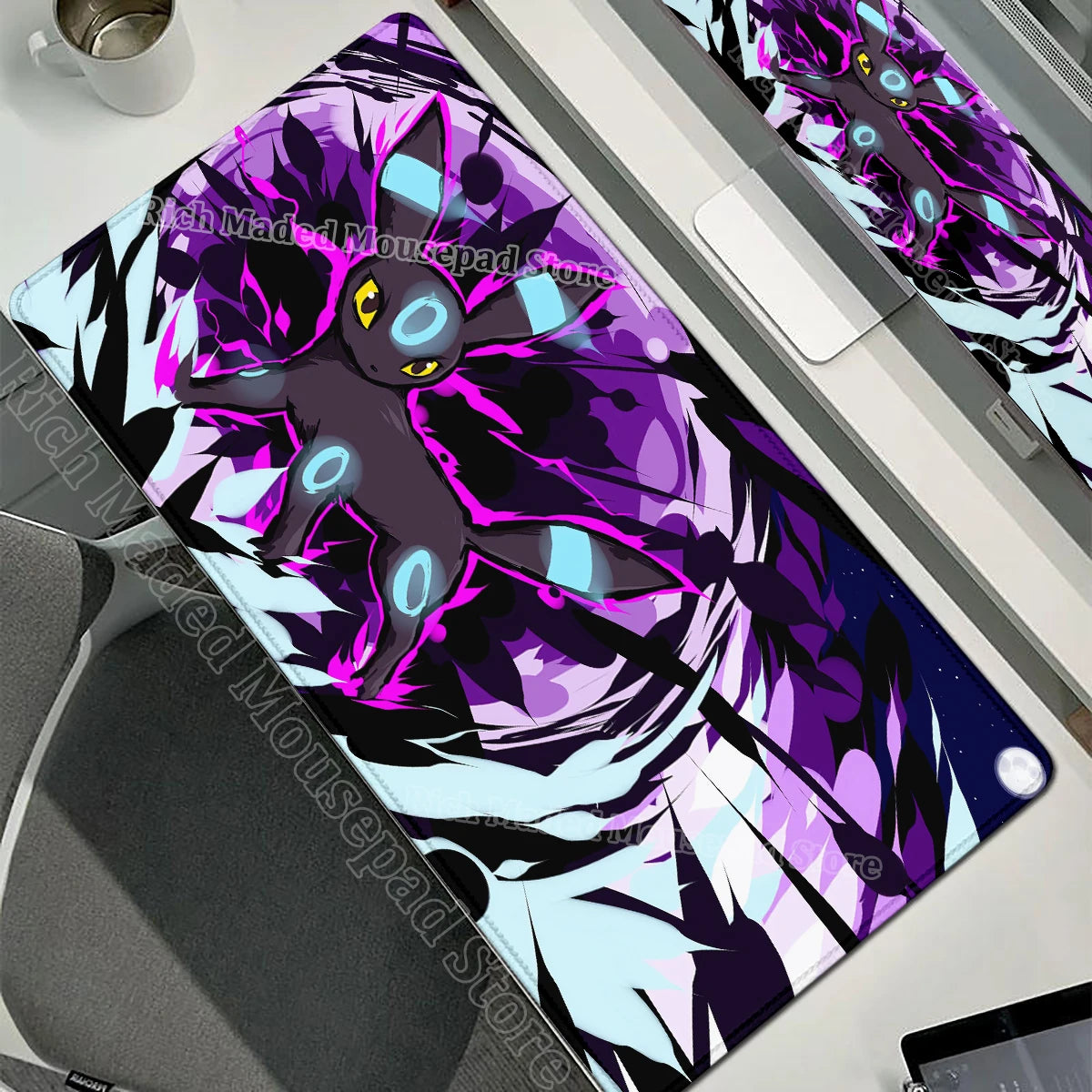 Game Card Pad Gaming Carpet Anime Keyboard Pad Pokemon Eevee Mousepad Gamer Mouse Pads Laptop Extended Desk Mat PC Cabinet Rug