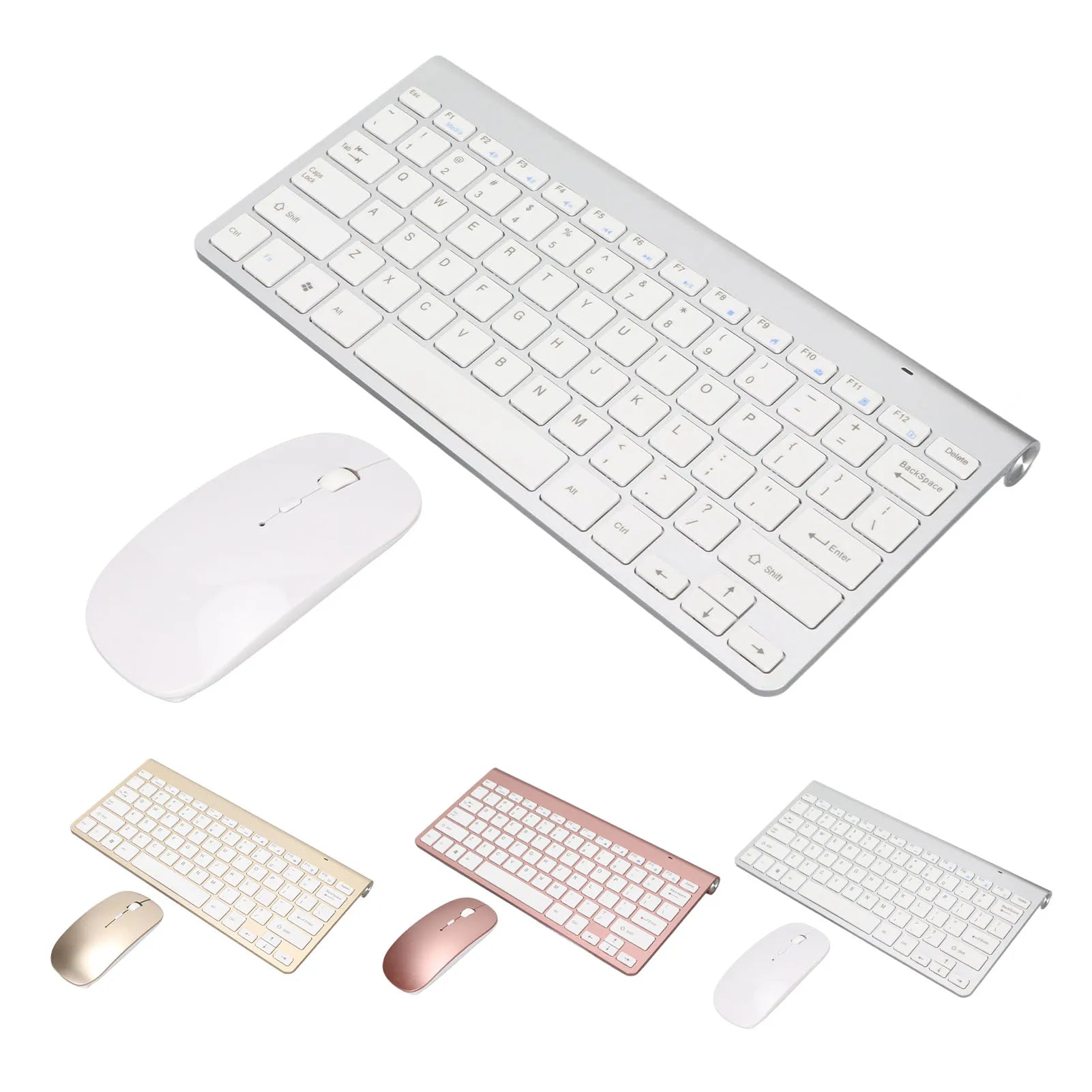 Keyboard Mouse Set 2.4G Wireless 78 Keys USB Thin Etched Keycaps Ergonomics Mute Button Computer Keyboards Mouse Wireless Mouse